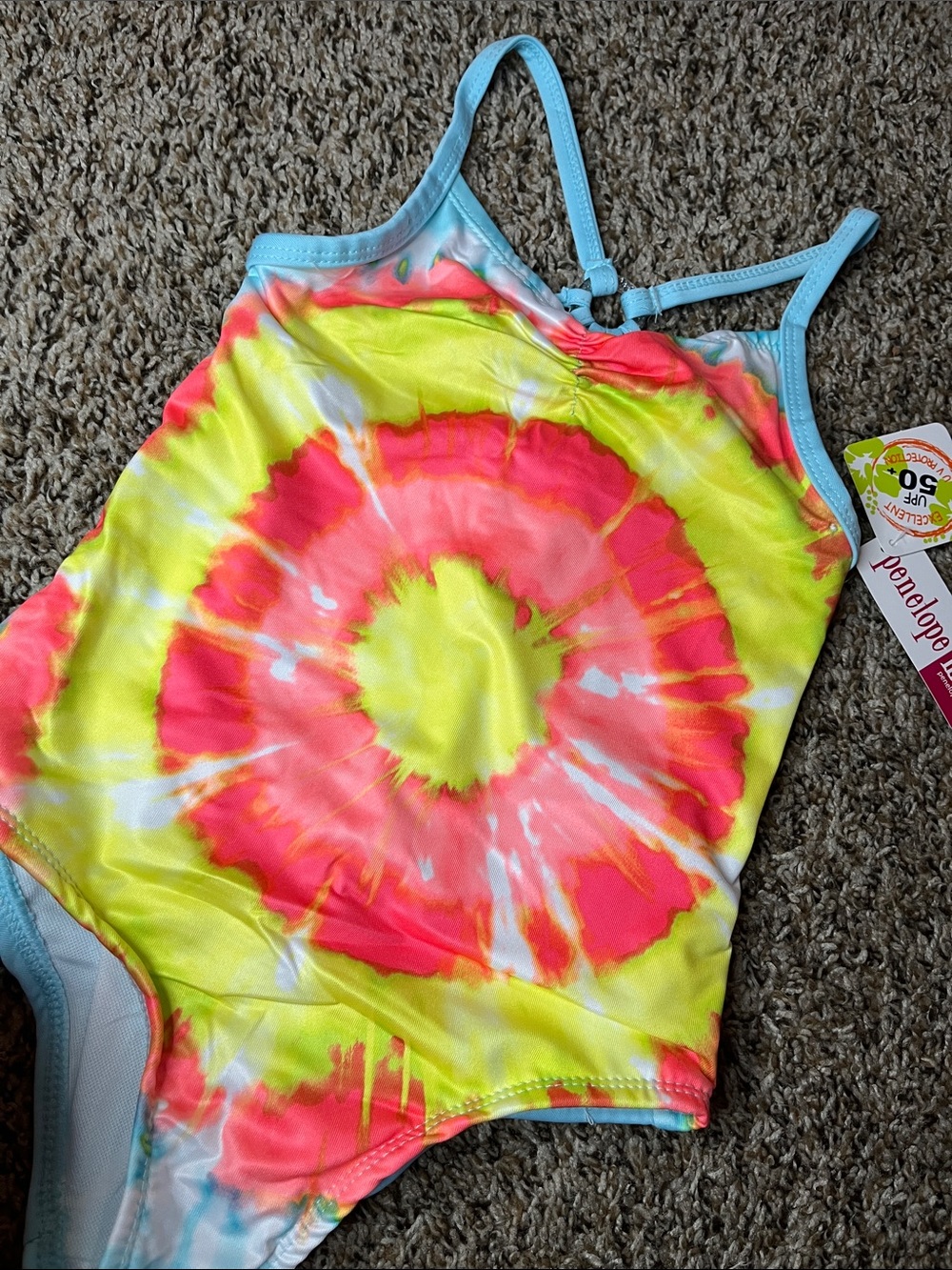 Penelope Mack Neon Tie-Dye One-Piece Swimsuit - Yellow, Pink & Light Blue